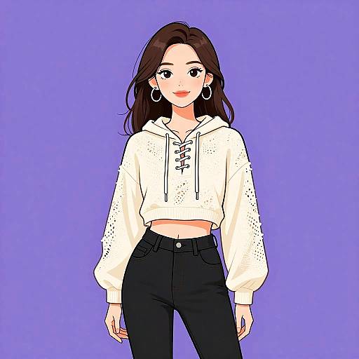 Elegant Woman in Casual Streetwear