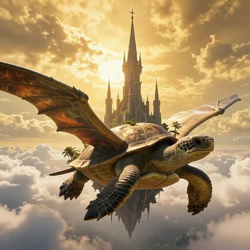 Majestic Castle on Flying Turtle Island