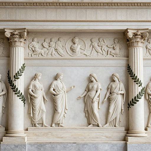 Elegant Greek Marble Frieze Motifs