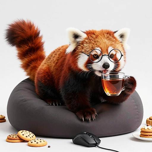 Cozy Red Panda Gaming Moment