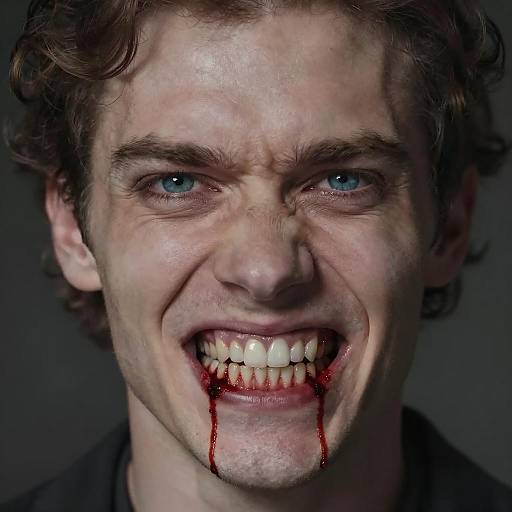 Sinister Close-Up of a Male Face