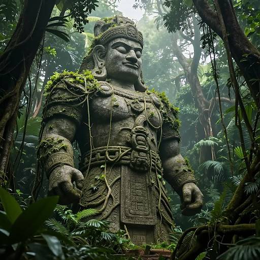 Colossal Stone Warrior in Jungle