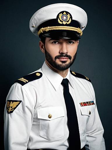 Realistic Male Captain in Naval Uniform