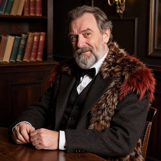 Realistic Portrait of Thoughtful Elderly Man