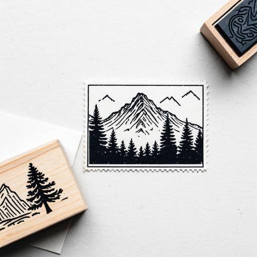 Scandinavian Minimalist Mountain Rubber Stamp
