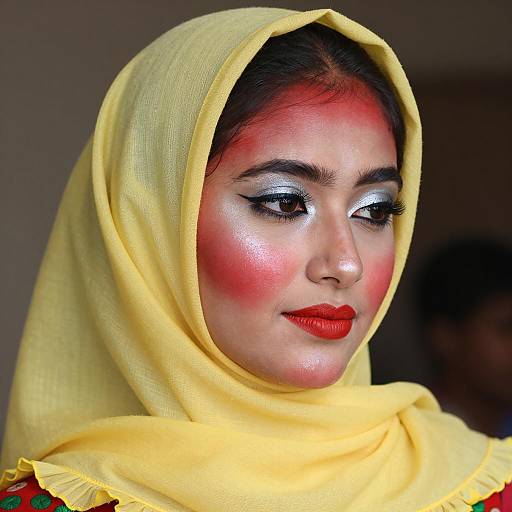 Vibrant Portrait of a Painted Woman