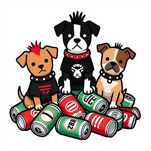 Punkrock Puppies Beer Can Pile