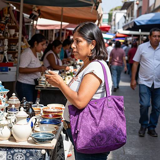 Candid Market Scene in Mexico City