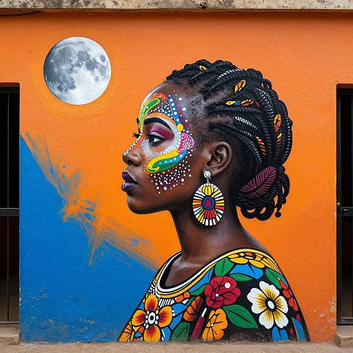 Vibrant Street Art Portrait by C215