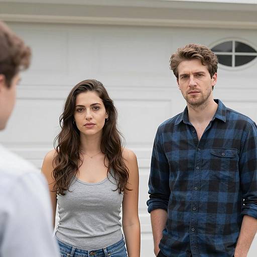 Young Adults Standing in Front of Garage