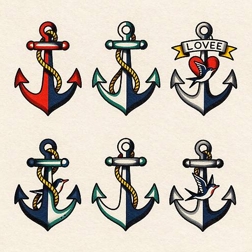 Sailor Jerry Anchor Tattoo Flash