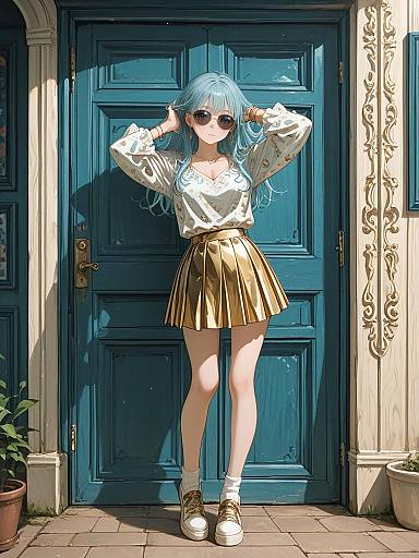 Bohemian Chic Woman by Rustic Door