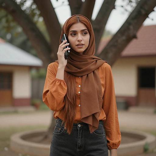 Young Woman Talking Outdoors