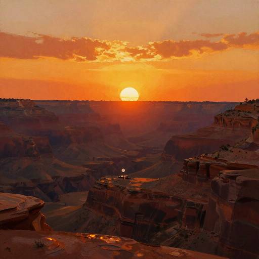 Radiant Sunset Over Desert Canyon
