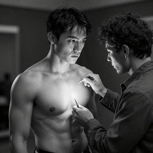 Moody Black-and-White: Intense Close Examination