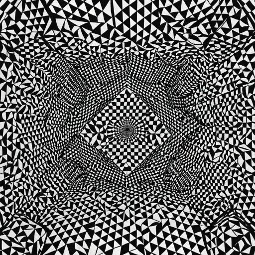 Black and White Escher-style Geometric Pattern