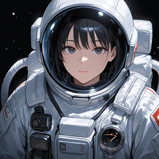 Serene Astronaut Reaching in Space Serene Astronaut Reaching in Space