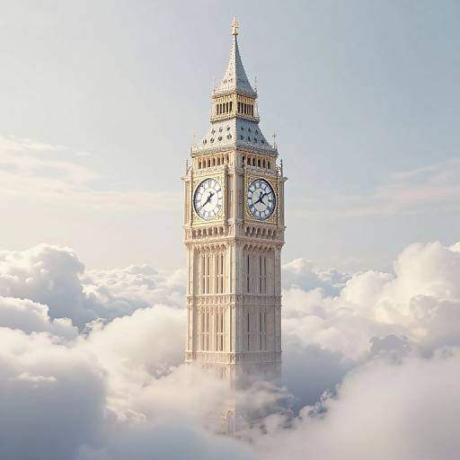 Ethereal 3D Clock Tower Fantasy