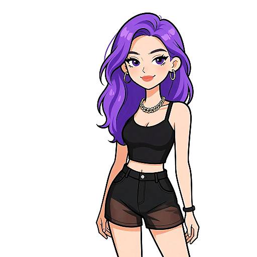 Smiling Woman in Casual Streetwear