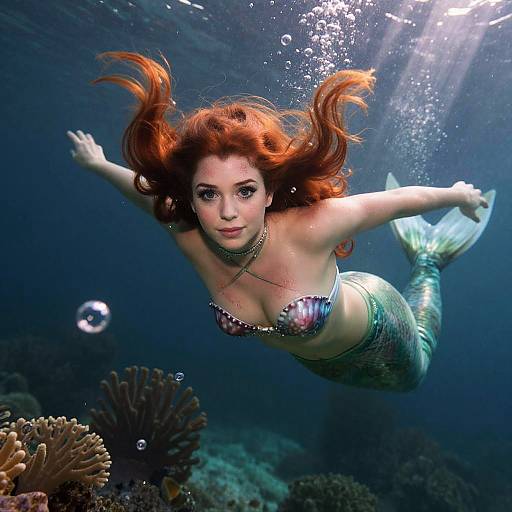 Cinematic Underwater Ariel Mermaid Pose