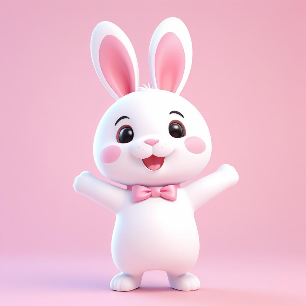 Playful Laughing Kawaii Rabbit Animation