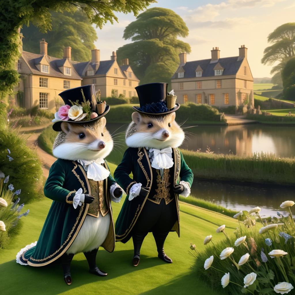 Victorian Hedgehogs in a Regency Landscape