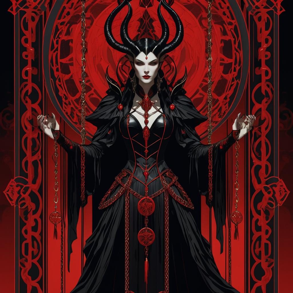 Dark Humanoid Creature Tarot Illustration