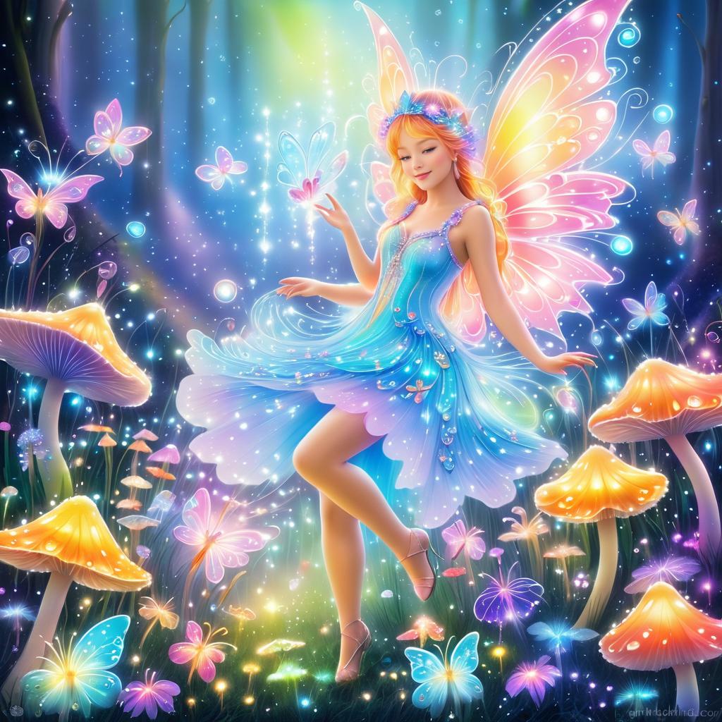 Whimsical Fairy in a Magical Garden