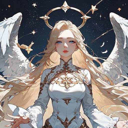 Beautiful Angelic Girl in Starry Scene