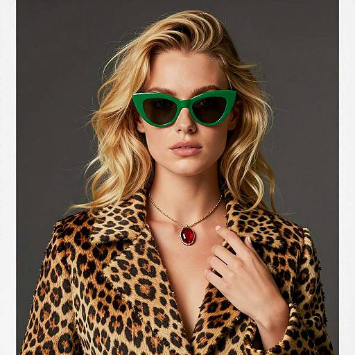 Chic Blonde in Leopard Print Fashion