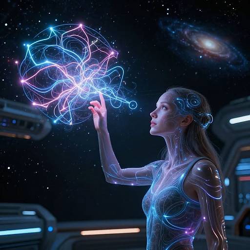 Futuristic Astropath Transmitting Telepathy