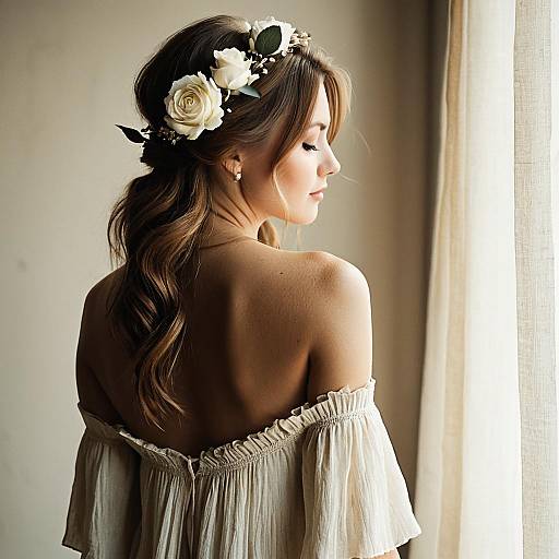 Bohemian Elegance in Soft Ivory Attire