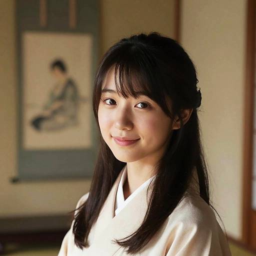 Cute Japanese Girl in Photorealistic Alcove