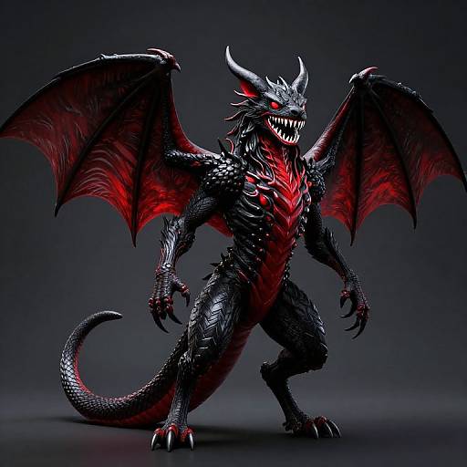 Photorealistic Manticore with Bat Wings