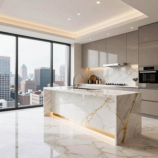 Luxury Marble Kitchen Penthouse Design
