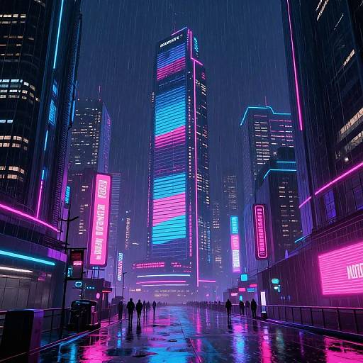 Retro Cyberpunk Neon Cityscape