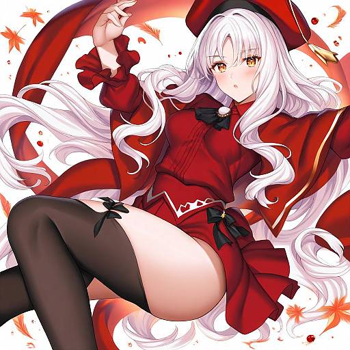 Illustration of Caren hortensia (amor caren), fate (series) in the style of Hanada yanochi