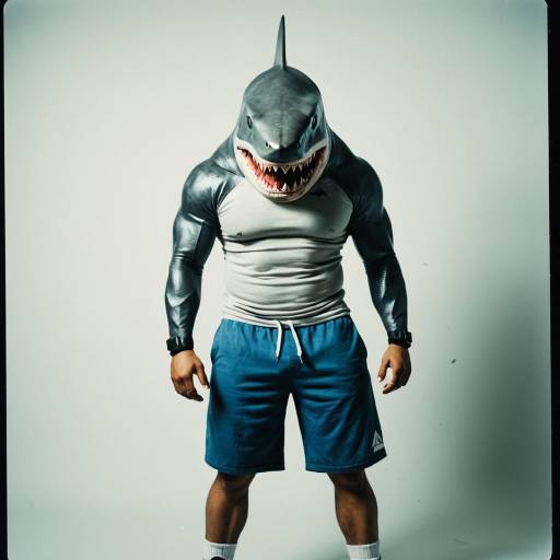 Intimidating King Shark Cosplay in Shorts
