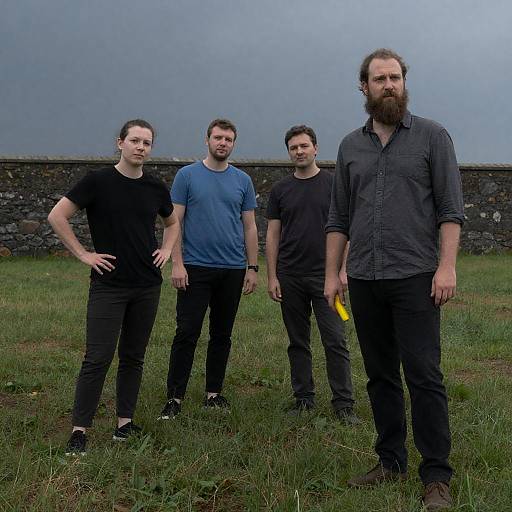 Group of Four People Standing Outdoors