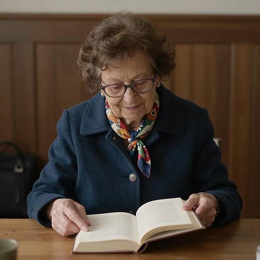 Elderly Woman Reading in Cozy Setting