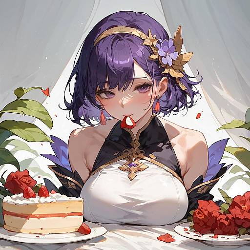 Solo Character Enjoying Cake Slice