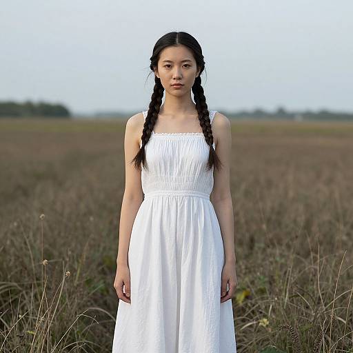 Woman in Seed Costume in Field