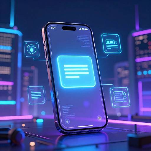 Futuristic Neon Smartphone Notification