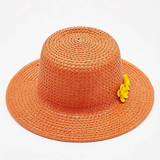 Bright Orange Woven Straw Hat