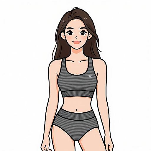 Sporty Minimalist Woman in Charcoal Grey