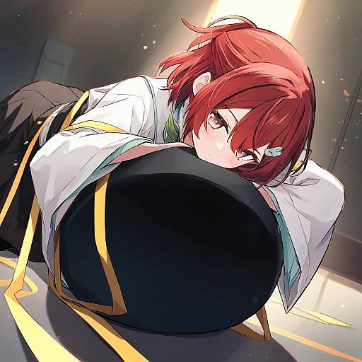 Illustration of Hanasaki miyabi, holostars in the style of Kakizaki (chou neji)