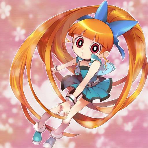 Illustration of Akazutsumi momoko, powerpuff girls z in the style of Sasairebun