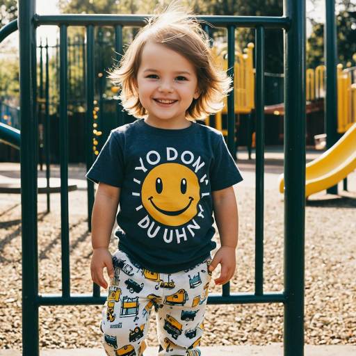 Smiling Toddler Boy at Playground Gate
