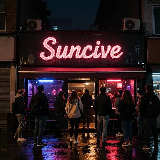 Provocative Nightclub Exterior Scene