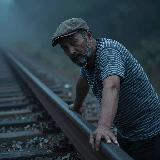 Mysterious Man in Misty Atmosphere